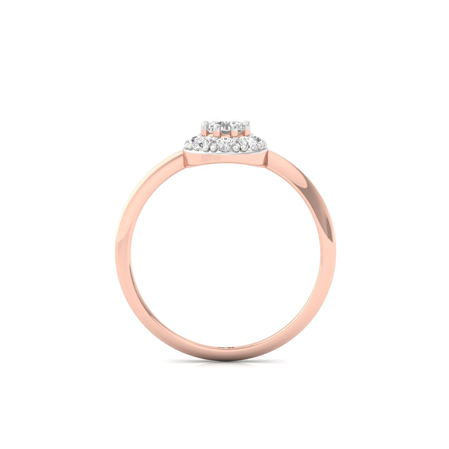 Round Cut Diamond Flower Cluster Engagement Ring | Lab Grown CVD Diamond Halo Ring | 925 Silver | 10K | 14K | 18K - View 3