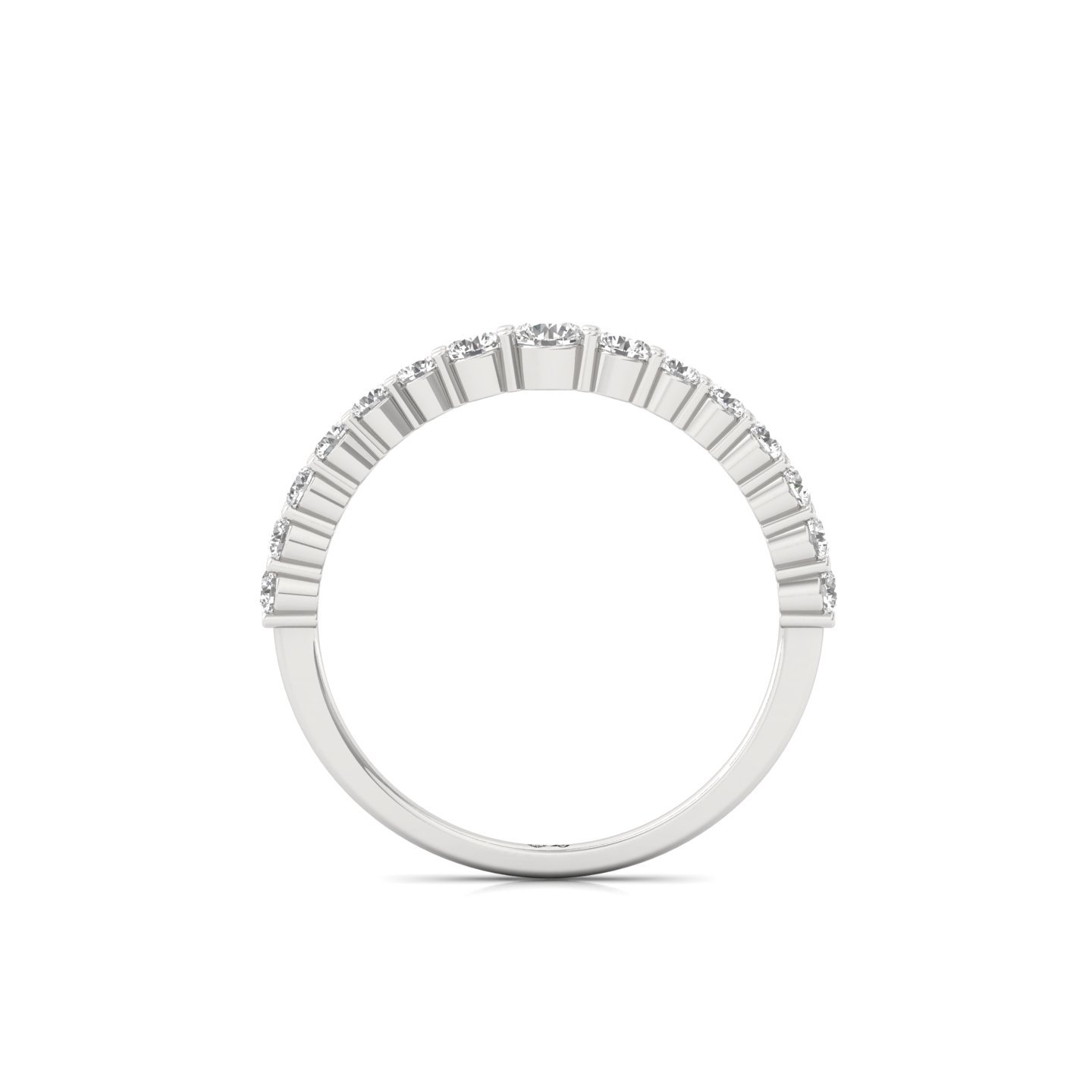 Round Cut Diamond Half Eternity Band Ring | Lab Grown CVD Diamond Classic Wedding Band | 925 Silver | 10K | 14K | 18K - View 3