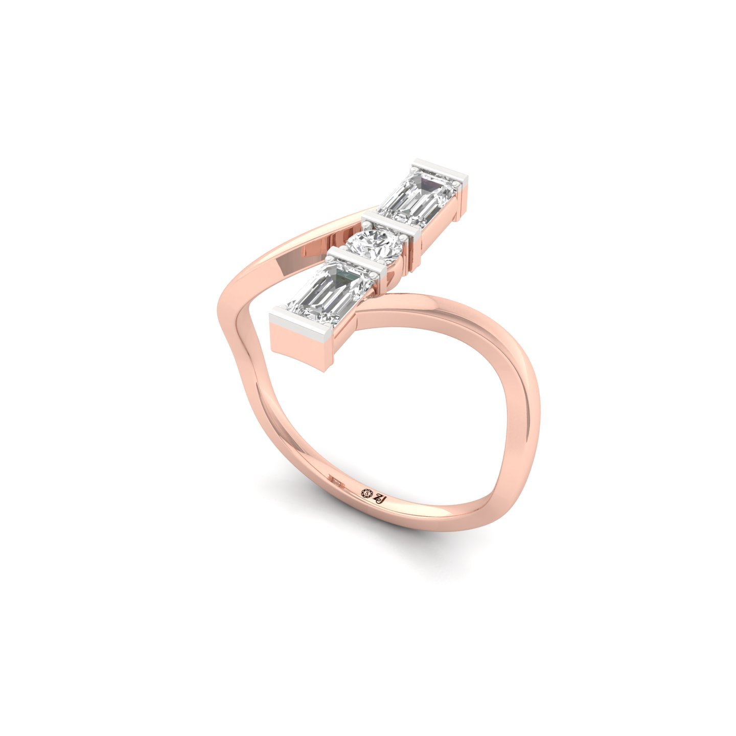 Emerald & Round Cut Diamond Toi et Moi Ring | Modern Lab Grown CVD Diamond Statement Ring | 925 Silver | 10K | 14K | 18K - View 2