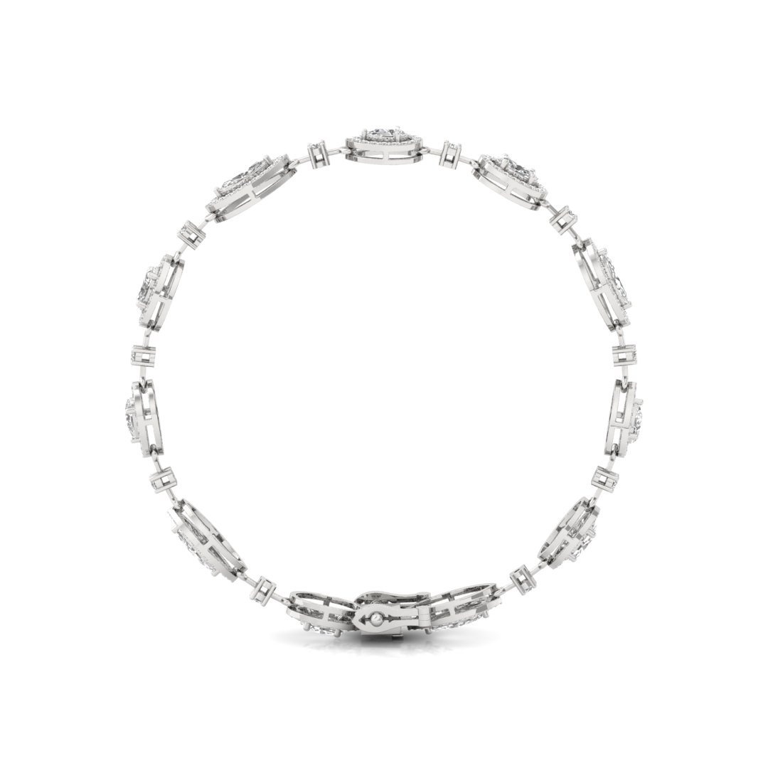 Mixed Cut Diamond Tennis Bracelet | Lab Grown CVD Diamond Luxury Bracelet | 925 Silver | 10K | 14K | 18K - View 3
