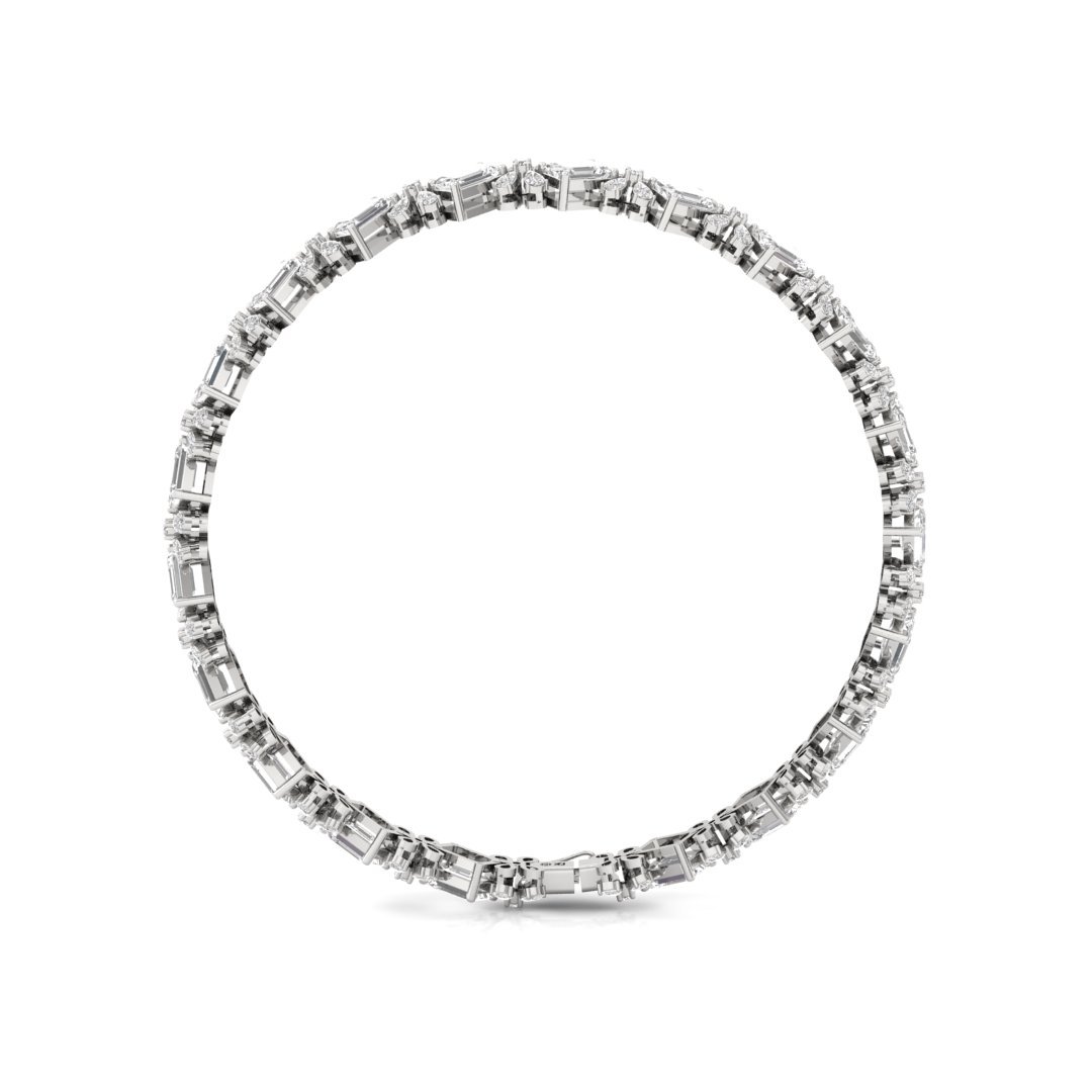 Emerald & Pear Cut Diamond Bracelet | Lab Grown CVD Diamond Luxury Tennis Bracelet | 925 Silver | 10K | 14K | 18K - View 3