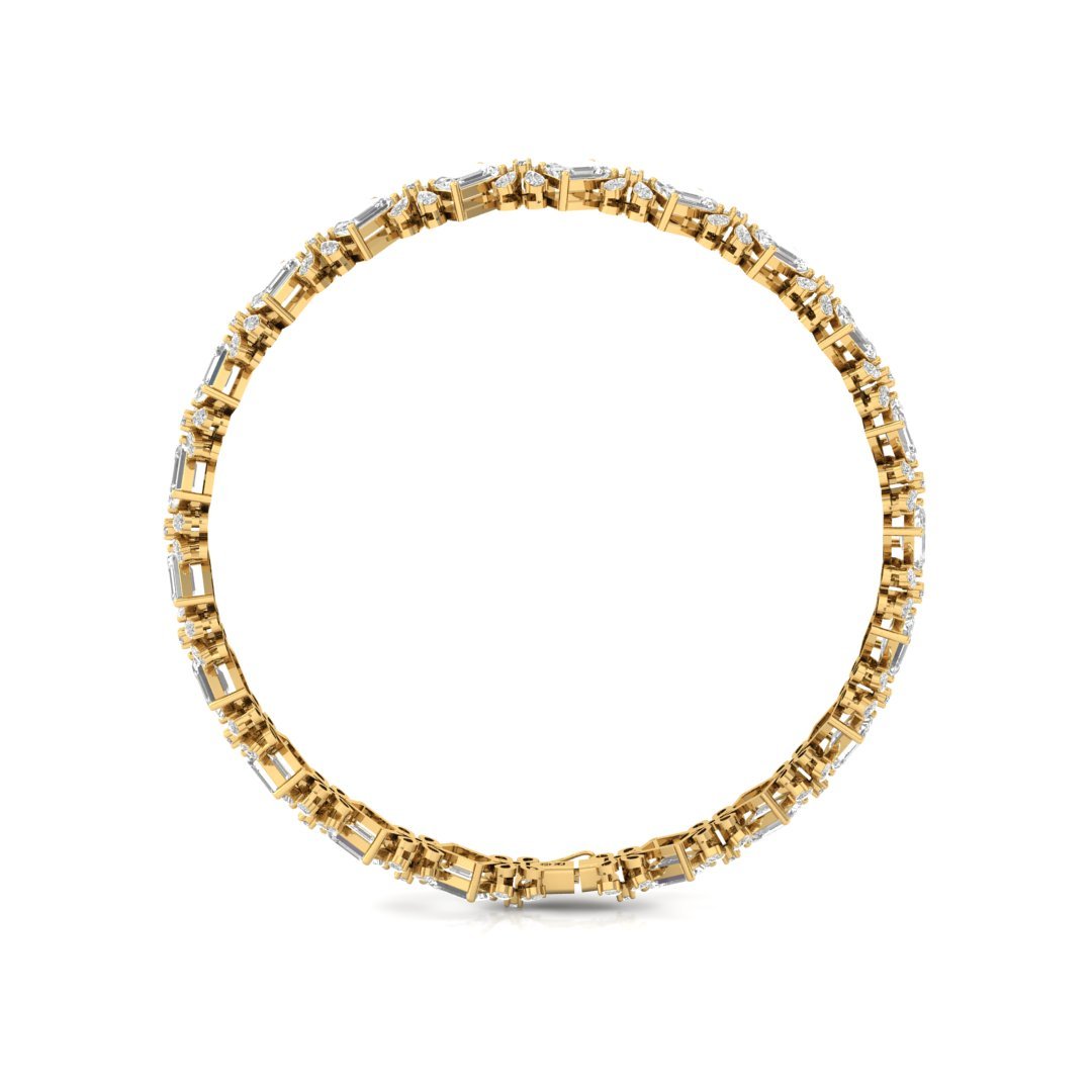 Emerald & Pear Cut Diamond Bracelet | Lab Grown CVD Diamond Luxury Tennis Bracelet | 925 Silver | 10K | 14K | 18K - View 3