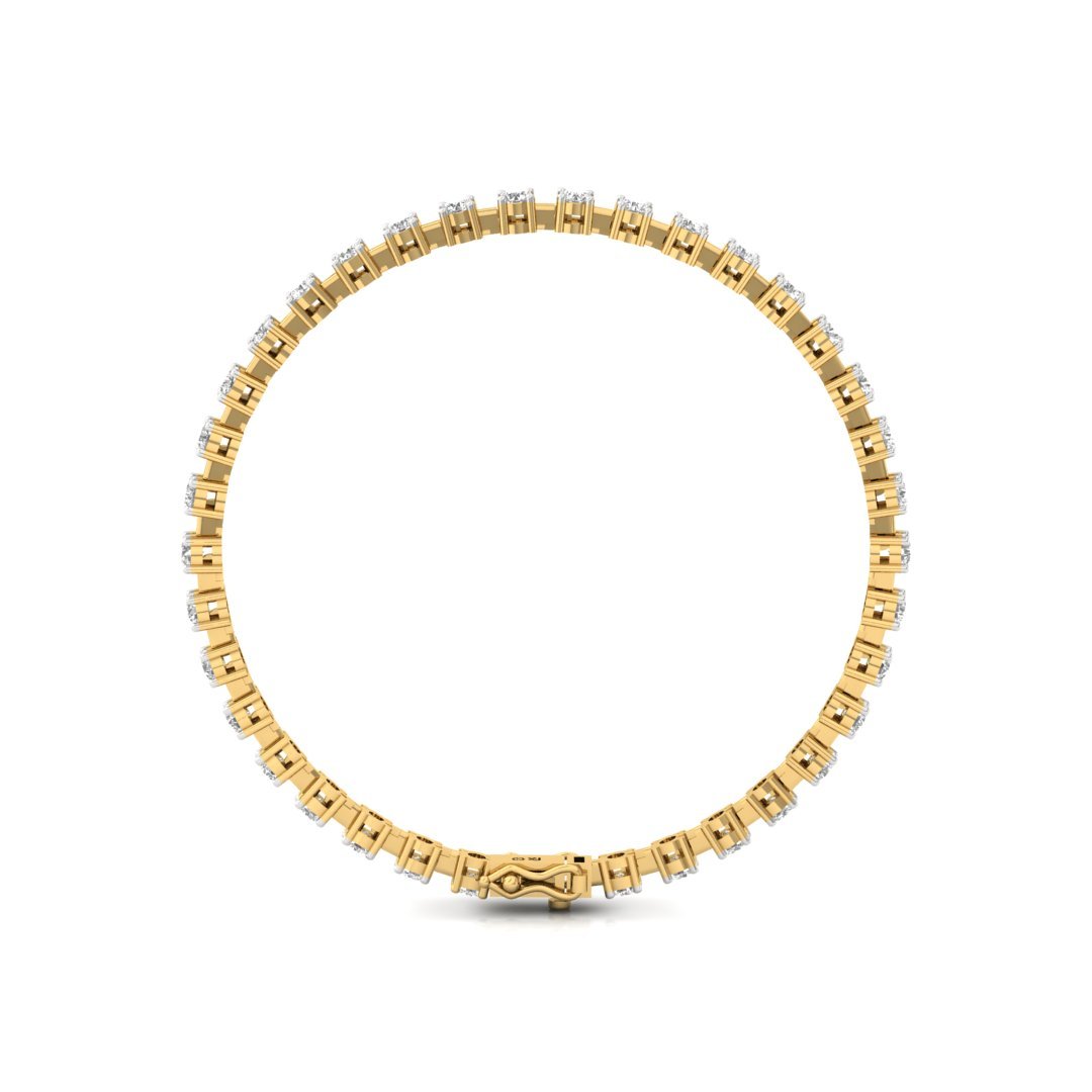 Round Cut Diamond Tennis Bracelet | Classic Lab Grown CVD Diamond Line Bracelet | 925 Silver | 10K | 14K | 18K - View 5