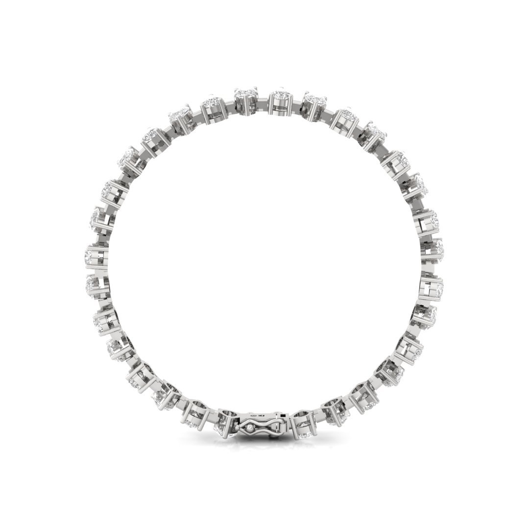 Pear Cut Diamond Tennis Bracelet | Elegant Lab Grown CVD Diamond Line Bracelet | 925 Silver | 10K | 14K | 18K - View 5