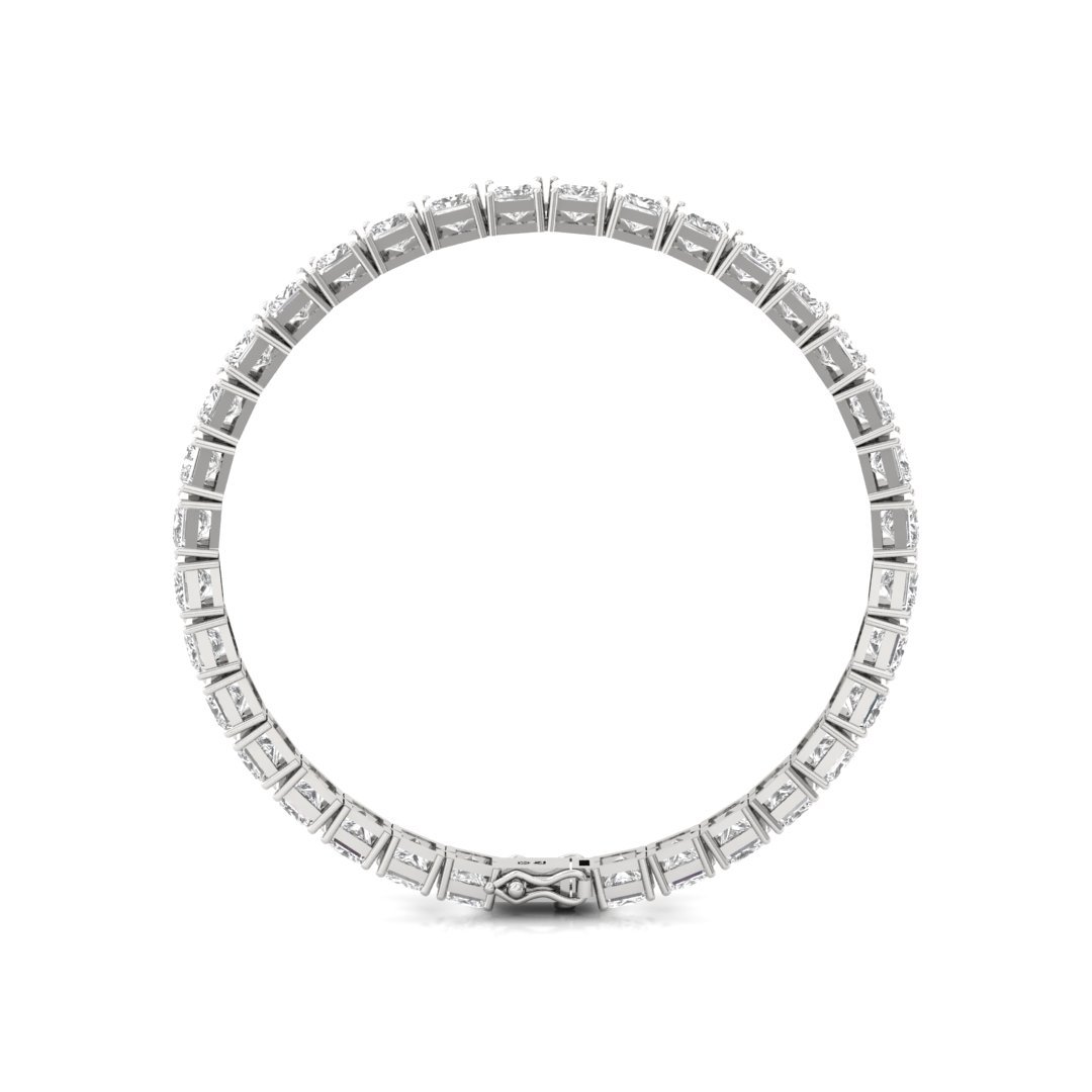 Princess Cut Diamond Tennis Bracelet | Luxurious Lab Grown CVD Diamond Line Bracelet | 925 Silver | 10K | 14K | 18K - View 5