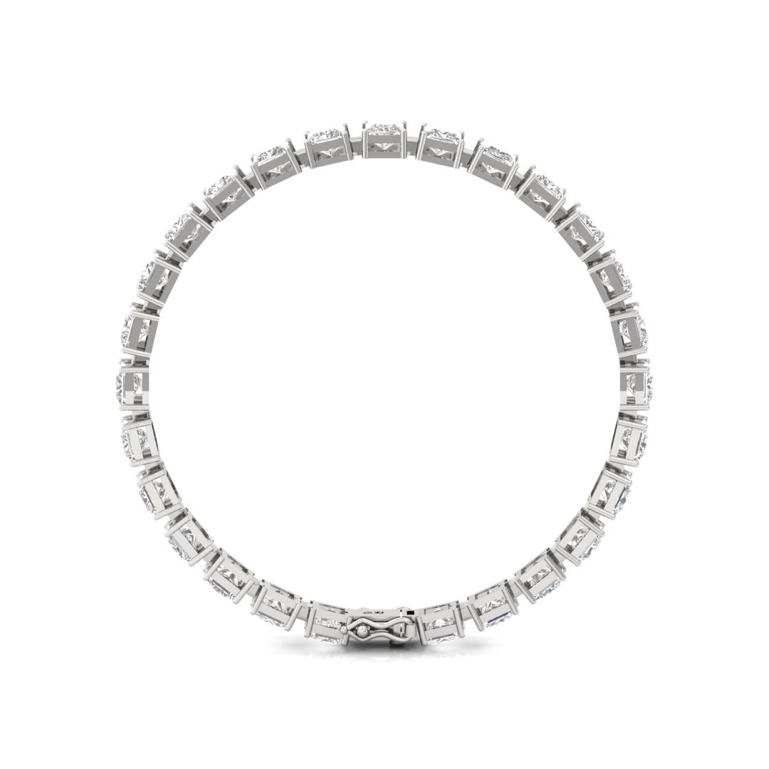 Princess Cut Diamond Tennis Bracelet | Elegant Lab Grown CVD Diamond Line Bracelet | 925 Silver | 10K | 14K | 18K - View 5