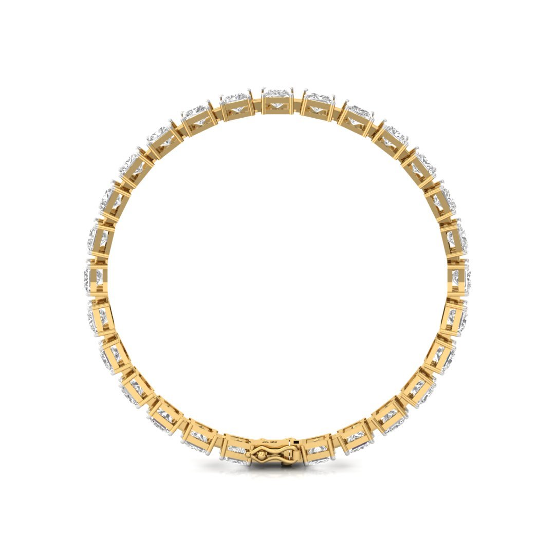 Princess Cut Diamond Tennis Bracelet | Elegant Lab Grown CVD Diamond Line Bracelet | 925 Silver | 10K | 14K | 18K - View 5