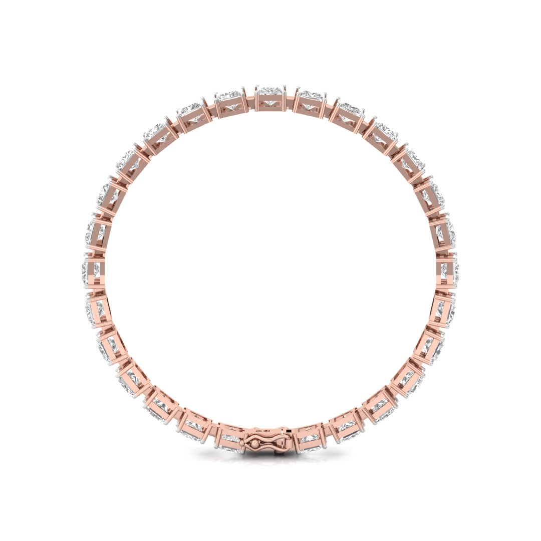 Princess Cut Diamond Tennis Bracelet | Elegant Lab Grown CVD Diamond Line Bracelet | 925 Silver | 10K | 14K | 18K - View 5