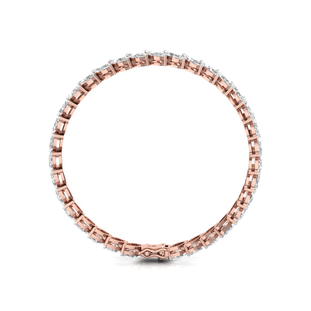 Marquise Cut Diamond Tennis Bracelet | Elegant Lab Grown CVD Diamond Line Bracelet | 925 Silver | 10K | 14K | 18K - Rose Gold Main View