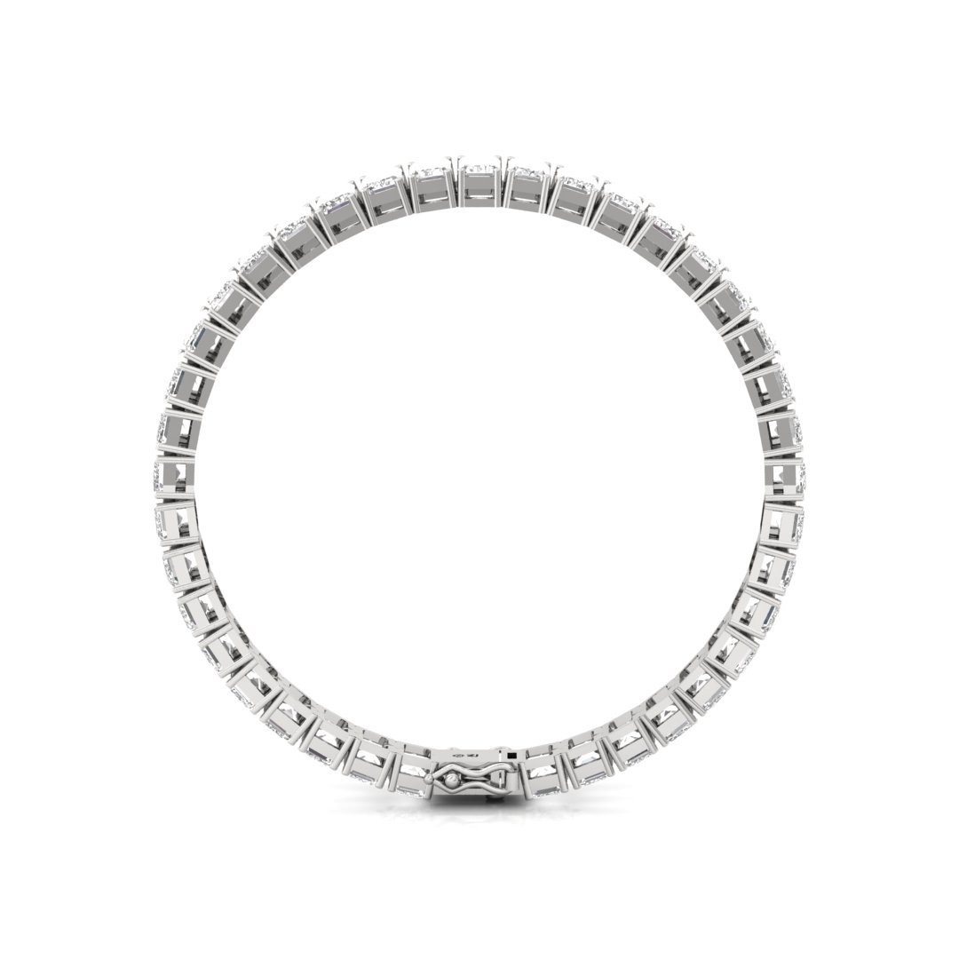 Emerald Cut Diamond Tennis Bracelet | Classic Lab Grown CVD Diamond Line Bracelet | 925 Silver | 10K | 14K | 18K - View 5