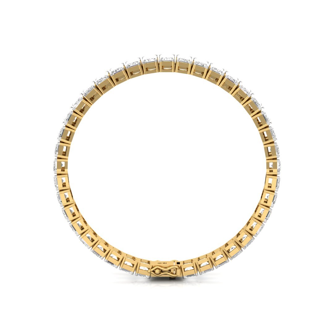 Emerald Cut Diamond Tennis Bracelet | Classic Lab Grown CVD Diamond Line Bracelet | 925 Silver | 10K | 14K | 18K - View 5