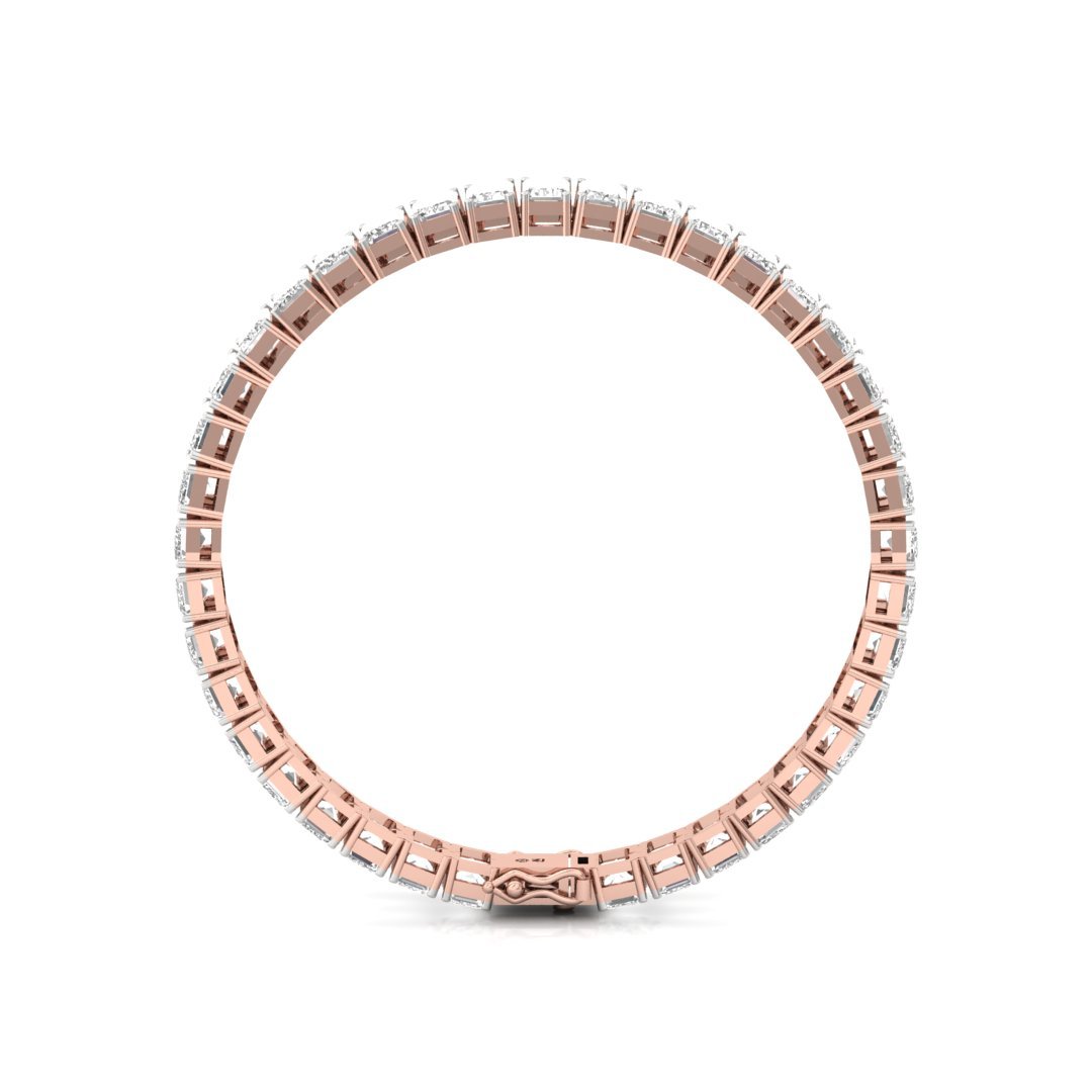 Emerald Cut Diamond Tennis Bracelet | Classic Lab Grown CVD Diamond Line Bracelet | 925 Silver | 10K | 14K | 18K - View 5