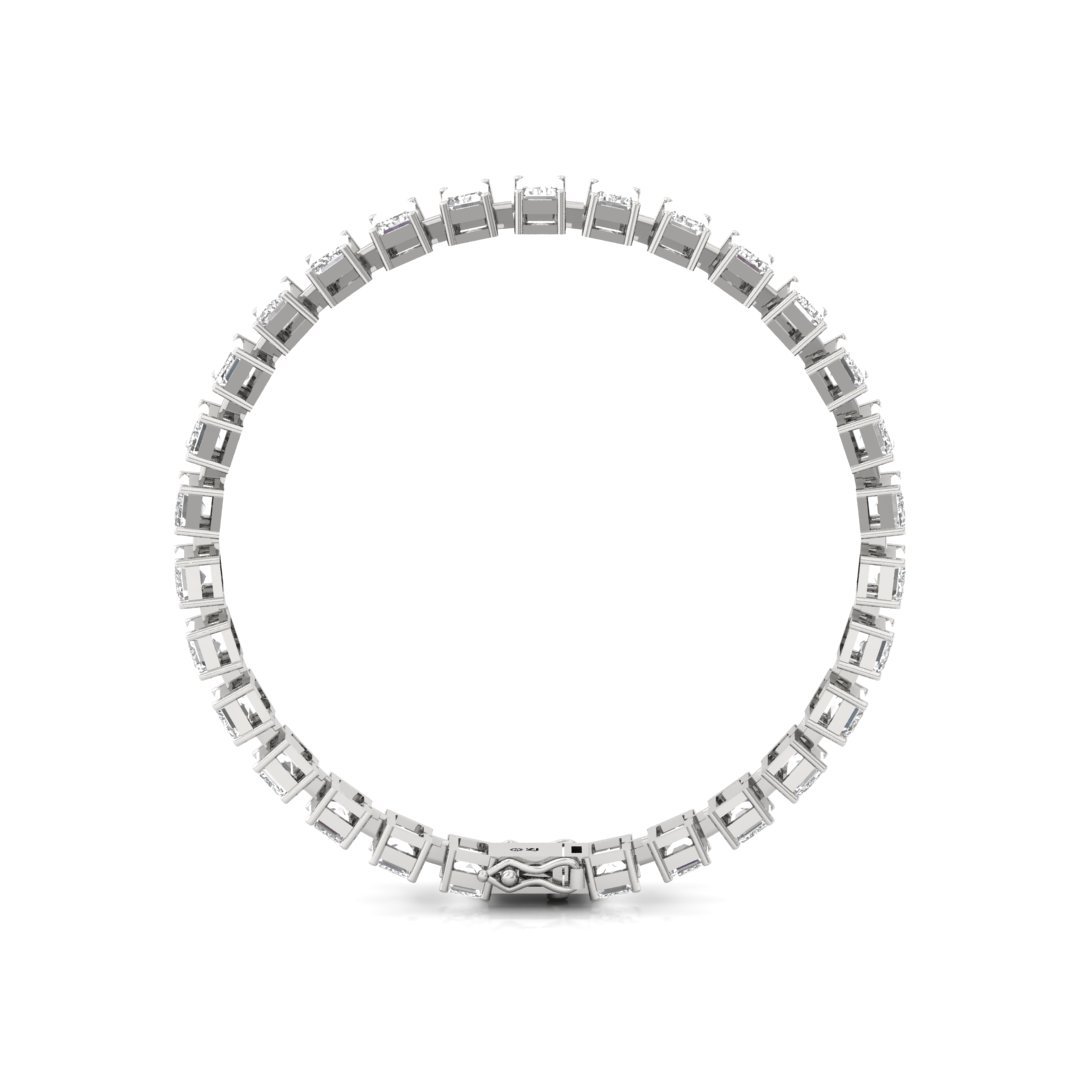 Emerald Cut Diamond Tennis Bracelet | Modern Lab Grown CVD Diamond Line Bracelet | 925 Silver | 10K | 14K | 18K - View 5