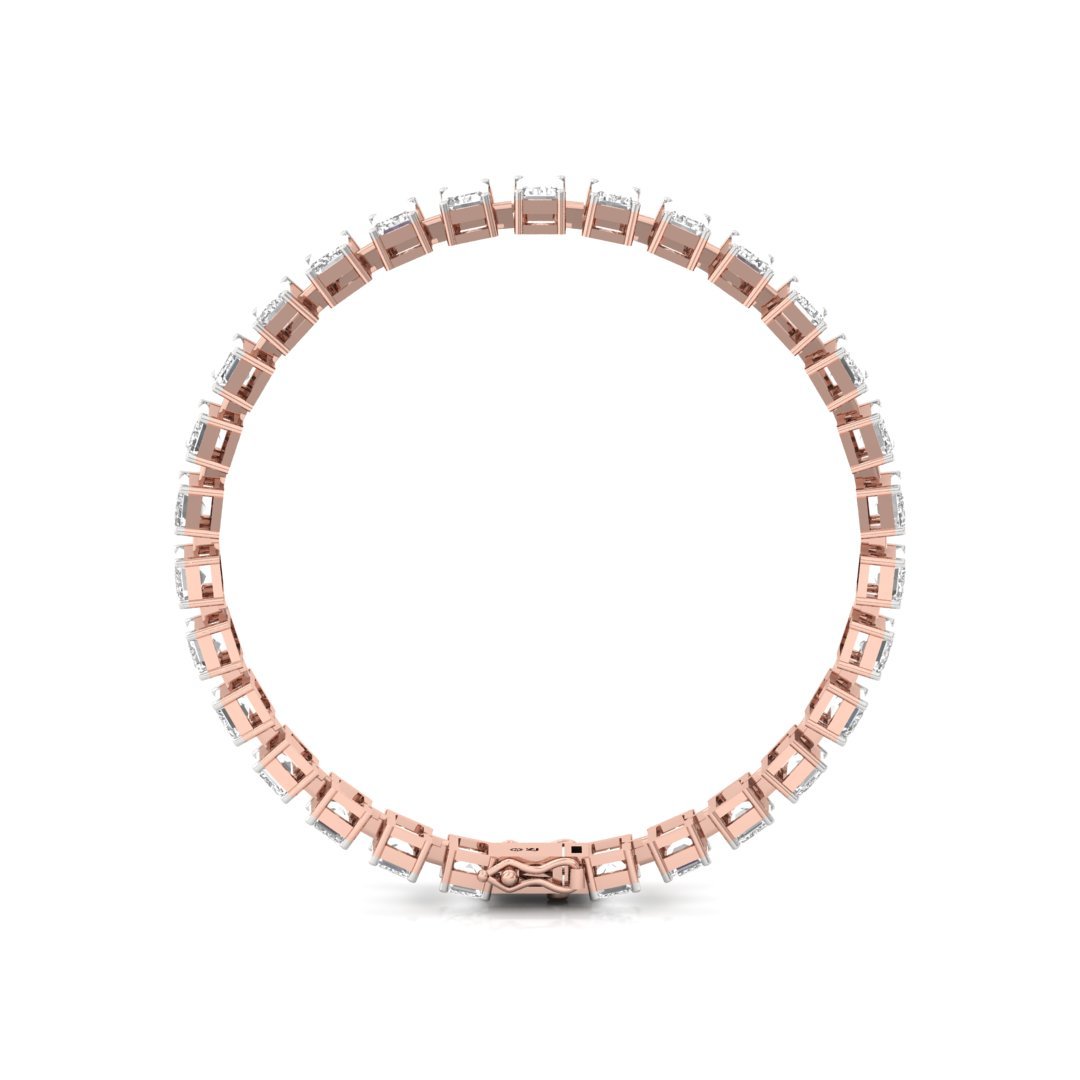 Emerald Cut Diamond Tennis Bracelet | Modern Lab Grown CVD Diamond Line Bracelet | 925 Silver | 10K | 14K | 18K - View 5