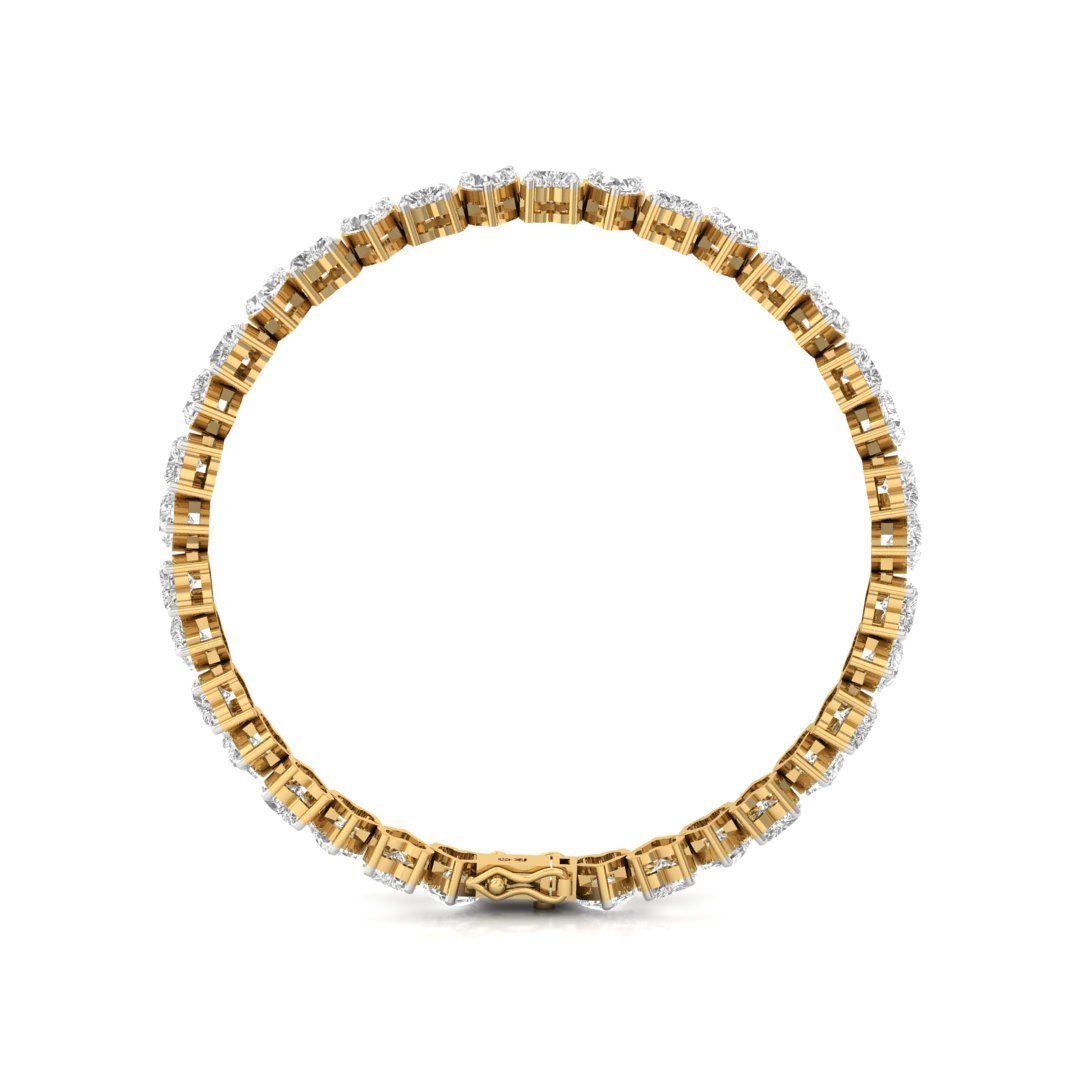 Heart Cut Diamond Tennis Bracelet | Romantic Lab Grown CVD Diamond Line Bracelet | 925 Silver | 10K | 14K | 18K - View 5