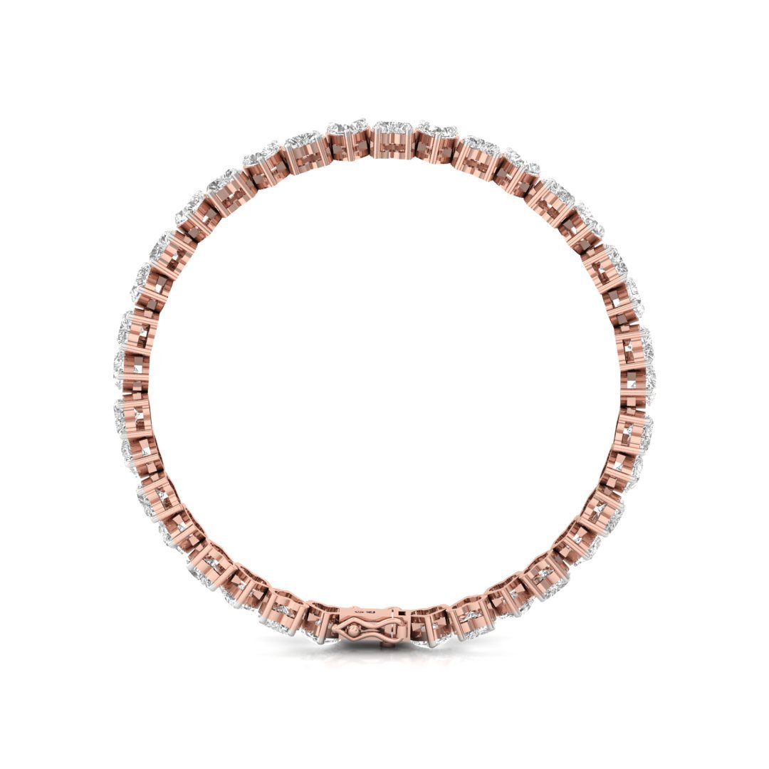 Heart Cut Diamond Tennis Bracelet | Romantic Lab Grown CVD Diamond Line Bracelet | 925 Silver | 10K | 14K | 18K - View 5