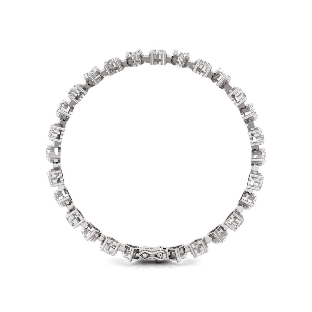 Heart Cut Diamond Tennis Bracelet | Lab Grown CVD Diamond Romantic Line Bracelet | 925 Silver | 10K | 14K | 18K - View 5