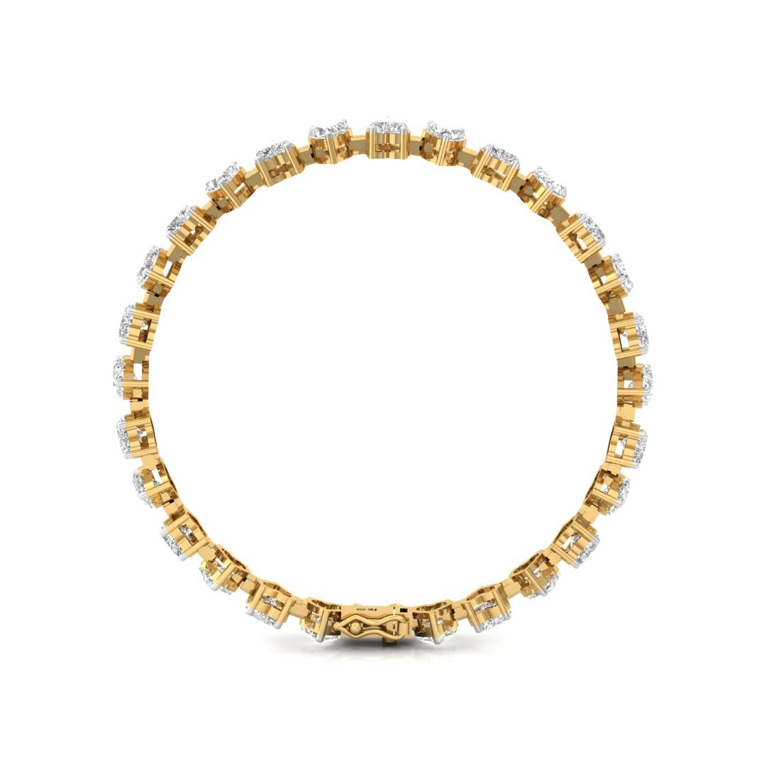 Heart Cut Diamond Tennis Bracelet | Lab Grown CVD Diamond Romantic Line Bracelet | 925 Silver | 10K | 14K | 18K - View 5