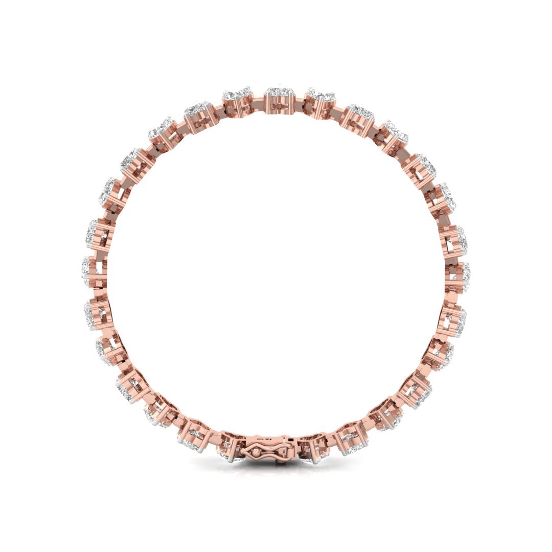 Heart Cut Diamond Tennis Bracelet | Lab Grown CVD Diamond Romantic Line Bracelet | 925 Silver | 10K | 14K | 18K - View 5