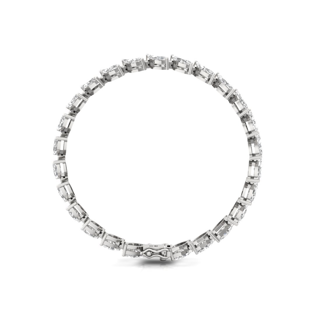 Marquise Cut Diamond Tennis Bracelet | Lab Grown CVD Diamond Elegant Line Bracelet | 925 Silver | 10K | 14K | 18K - View 5