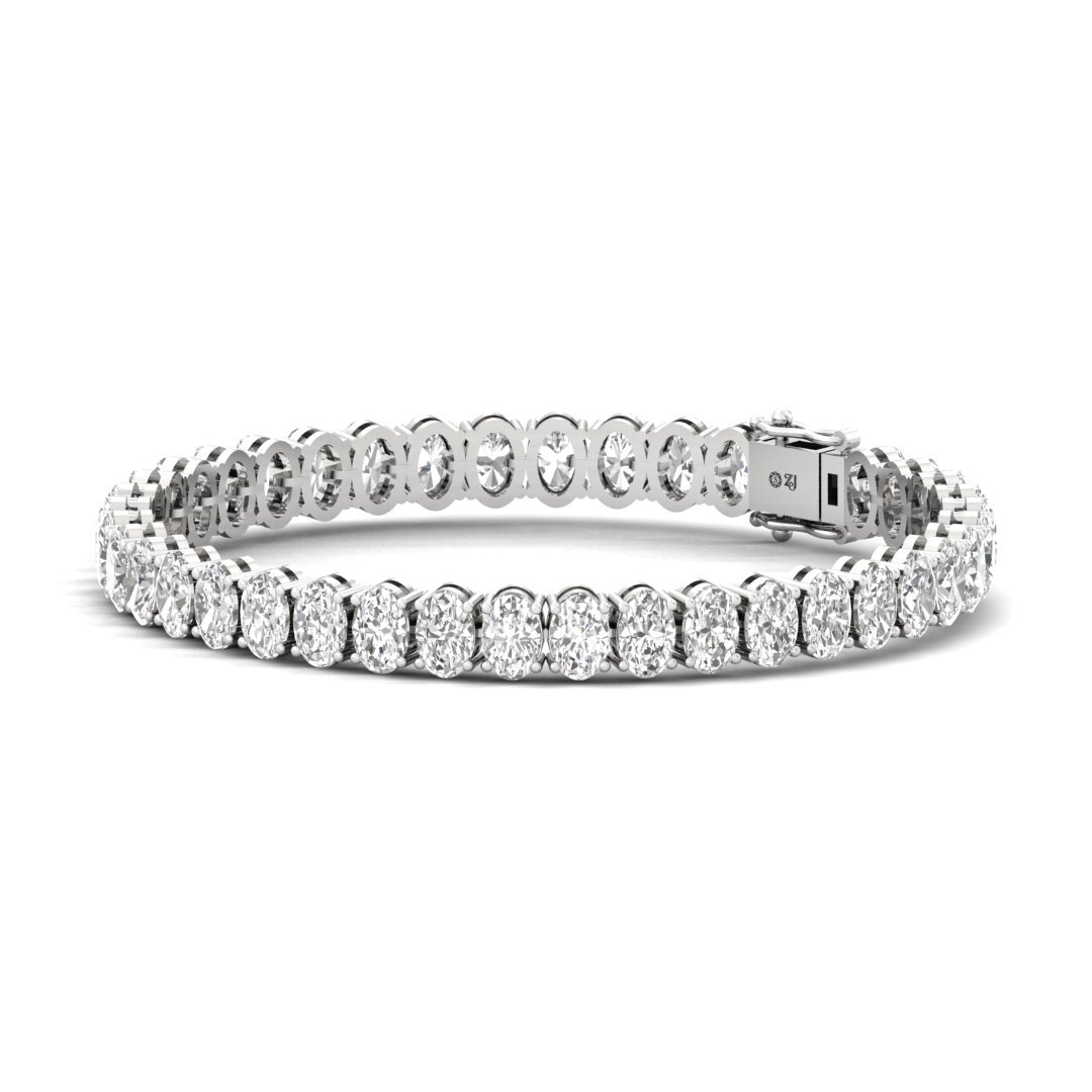 Oval Cut Diamond Tennis Bracelet | Lab Grown CVD Diamond Classic Line Bracelet | 925 Silver | 10K | 14K | 18K - View 3