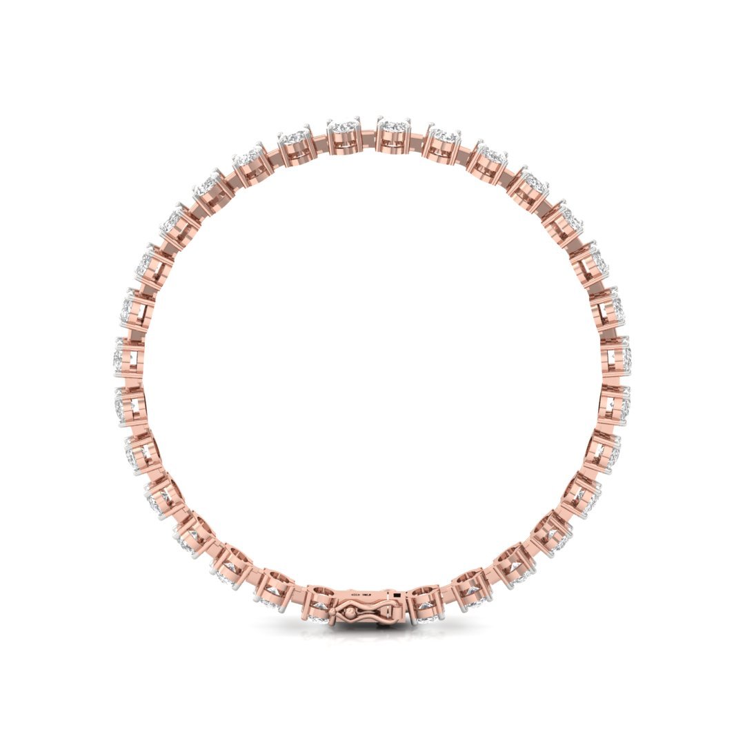 Oval Cut Diamond Tennis Bracelet | Lab Grown CVD Diamond Elegant Line Bracelet | 925 Silver | 10K | 14K | 18K - View 5