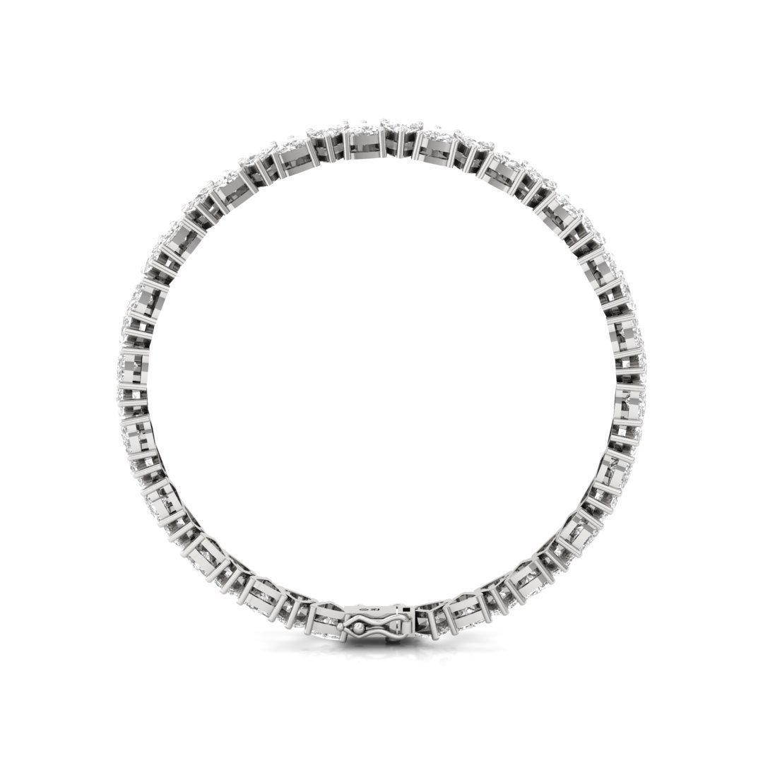 Trillion Cut Diamond Tennis Bracelet | Lab Grown CVD Diamond Luxury Line Bracelet | 925 Silver | 10K | 14K | 18K - View 5