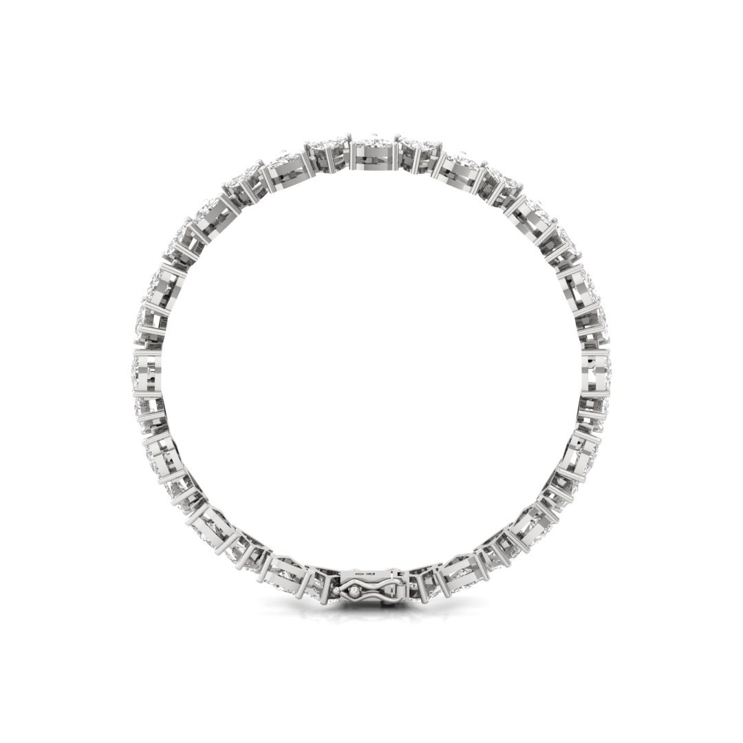 Trillion Cut Diamond Tennis Bracelet | Lab Grown CVD Diamond Designer Bracelet | 925 Silver | 10K | 14K | 18K - View 5