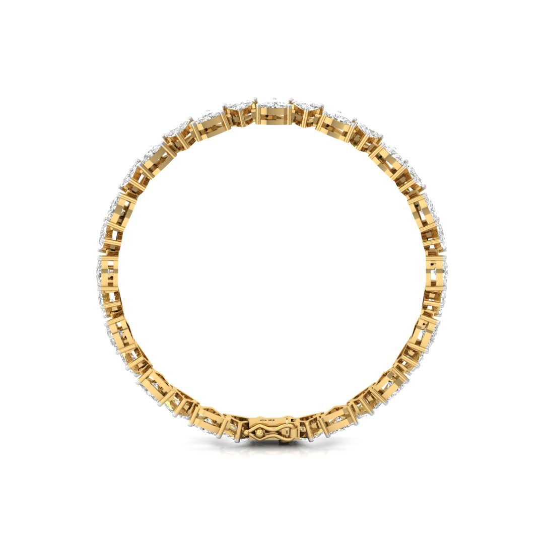 Trillion Cut Diamond Tennis Bracelet | Lab Grown CVD Diamond Designer Bracelet | 925 Silver | 10K | 14K | 18K - View 5