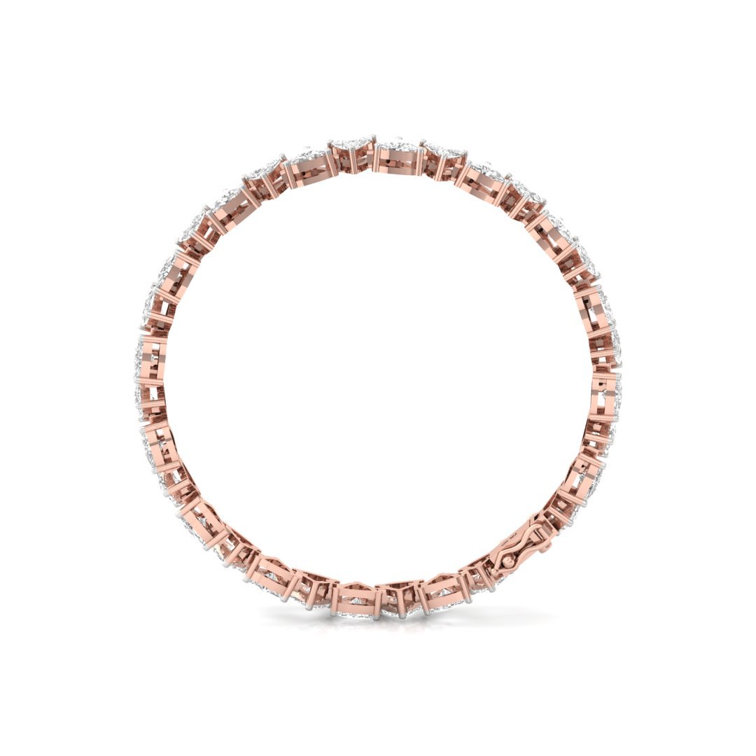 Trillion Cut Diamond Tennis Bracelet | Lab Grown CVD Diamond Designer Bracelet | 925 Silver | 10K | 14K | 18K - View 5