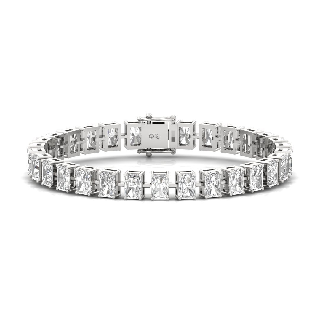 Radiant Cut Diamond Tennis Bracelet | Lab Grown CVD Diamond Luxury Bracelet | 925 Silver | 10K | 14K | 18K - Main View