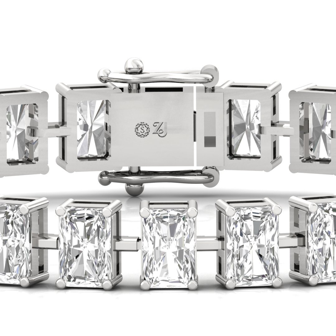 Radiant Cut Diamond Tennis Bracelet | Lab Grown CVD Diamond Luxury Bracelet | 925 Silver | 10K | 14K | 18K - View 2