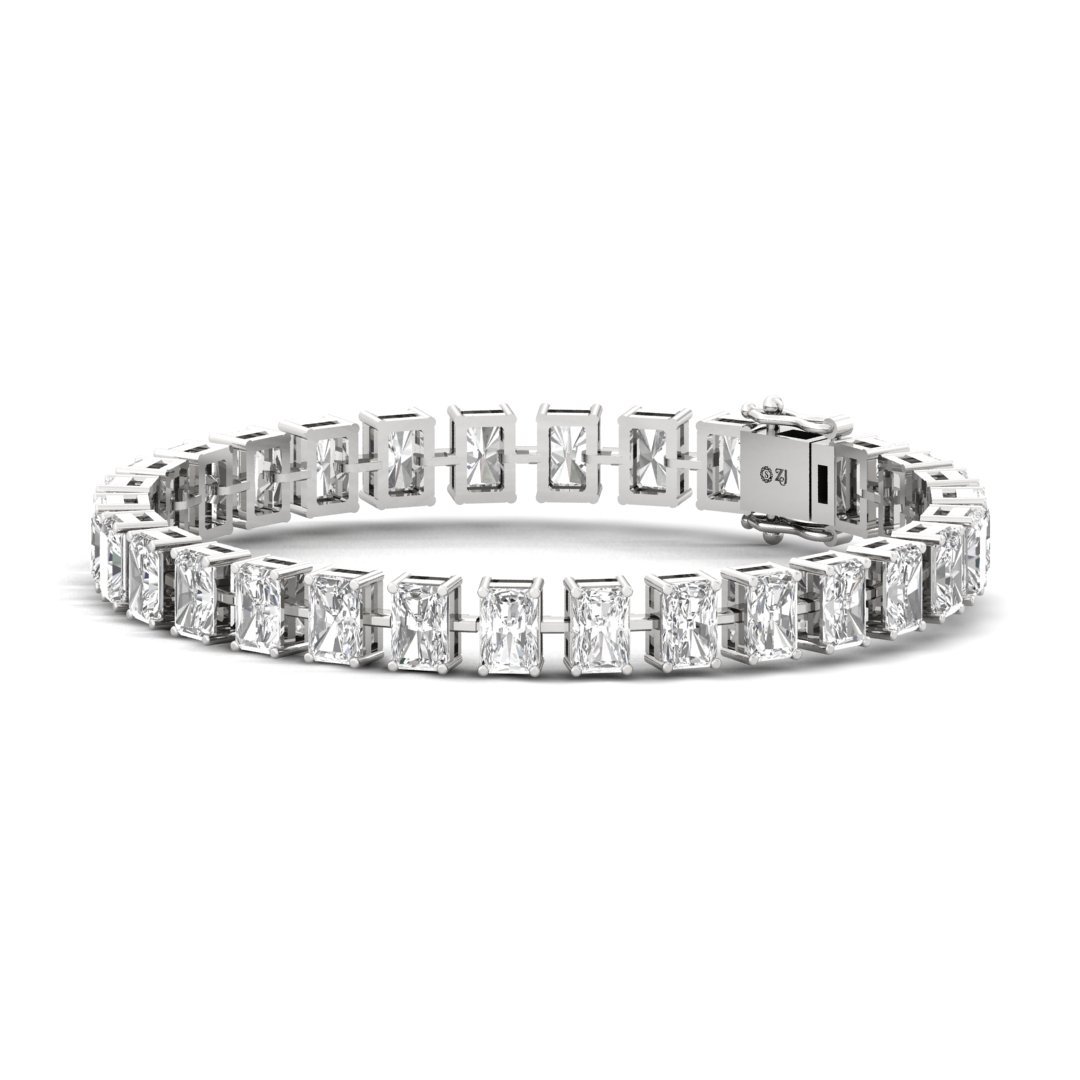 Radiant Cut Diamond Tennis Bracelet | Lab Grown CVD Diamond Luxury Bracelet | 925 Silver | 10K | 14K | 18K - View 3