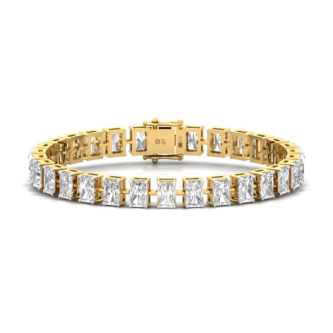 Radiant Cut Diamond Tennis Bracelet | Lab Grown CVD Diamond Luxury Bracelet | 925 Silver | 10K | 14K | 18K - Gold Main View