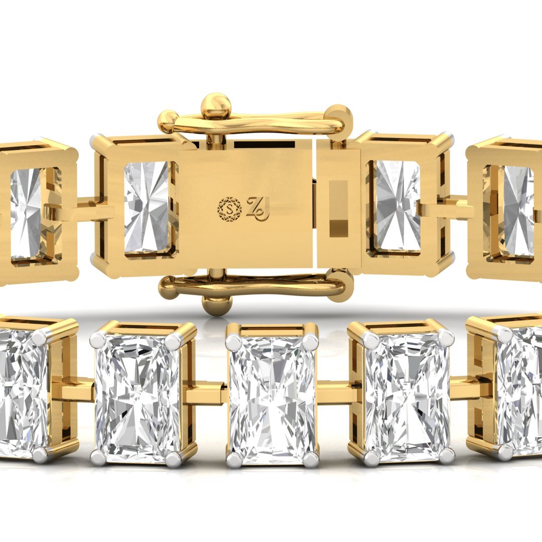 Radiant Cut Diamond Tennis Bracelet | Lab Grown CVD Diamond Luxury Bracelet | 925 Silver | 10K | 14K | 18K - View 2