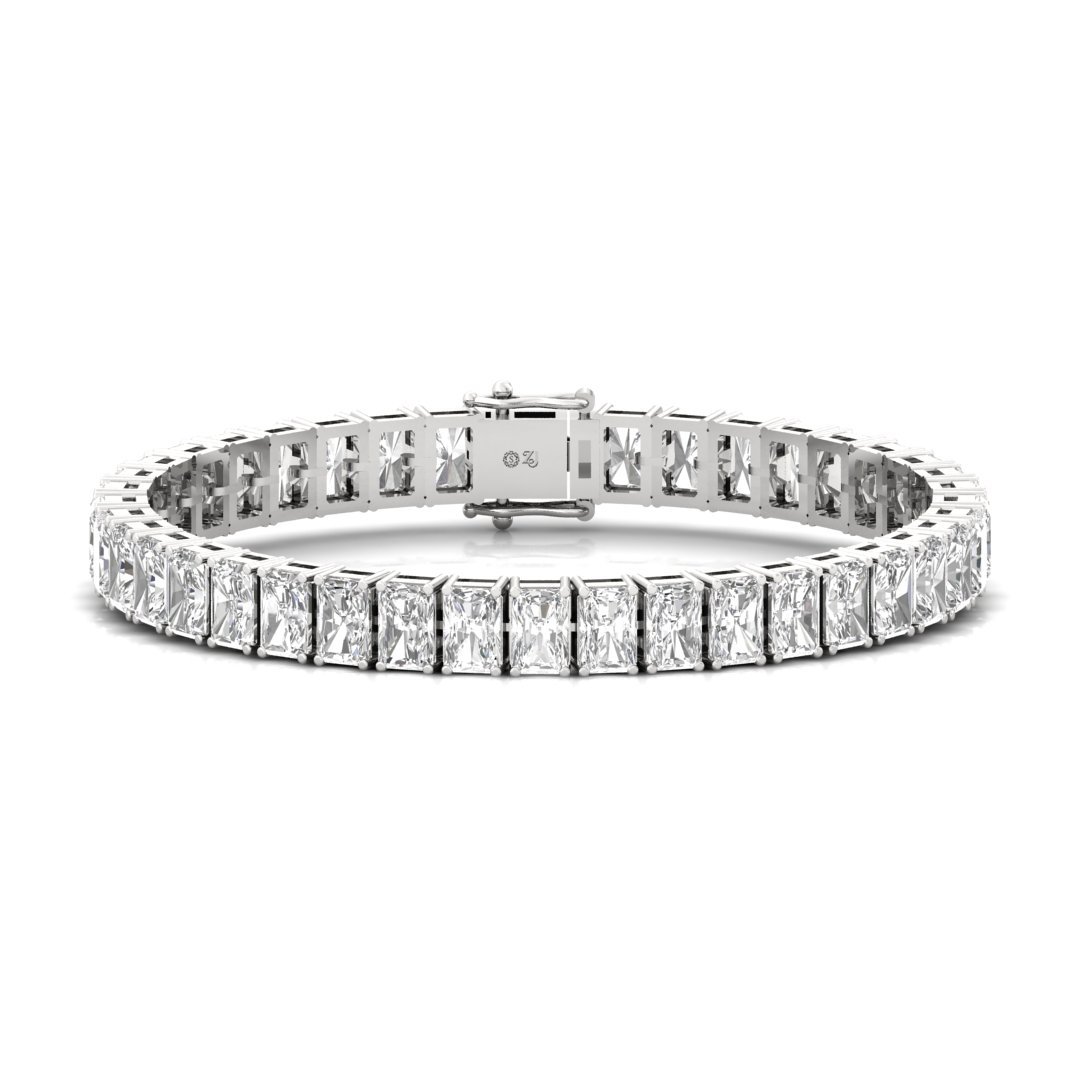Radiant Cut Diamond Tennis Bracelet | Lab Grown Diamond | Luxury Bracelet | 925 Silver | 10K | 14K | 18K - Main View