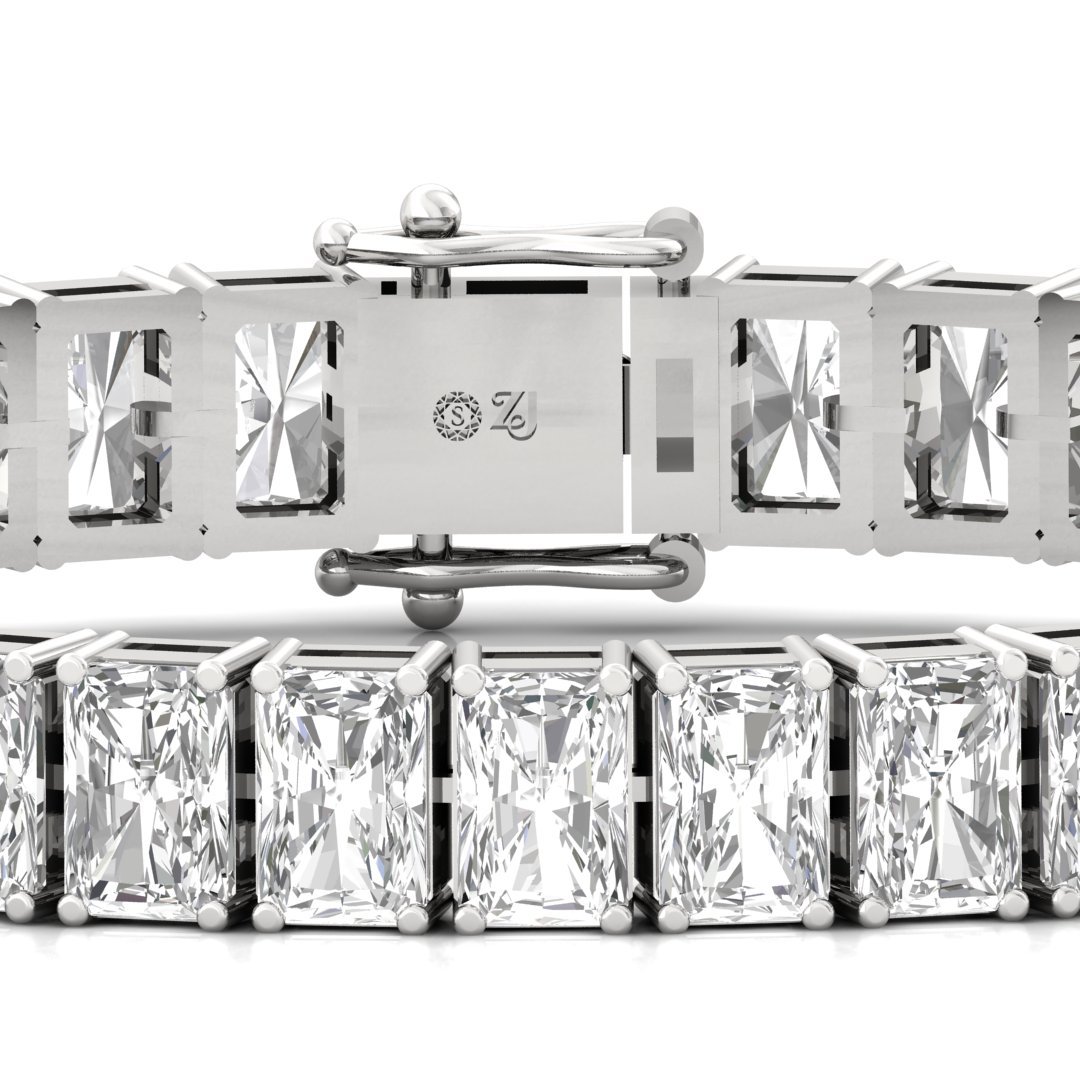 Radiant Cut Diamond Tennis Bracelet | Lab Grown Diamond | Luxury Bracelet | 925 Silver | 10K | 14K | 18K - View 2