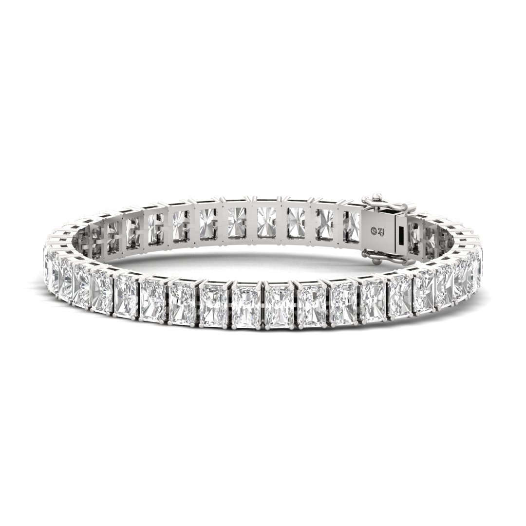 Radiant Cut Diamond Tennis Bracelet | Lab Grown Diamond | Luxury Bracelet | 925 Silver | 10K | 14K | 18K - View 3