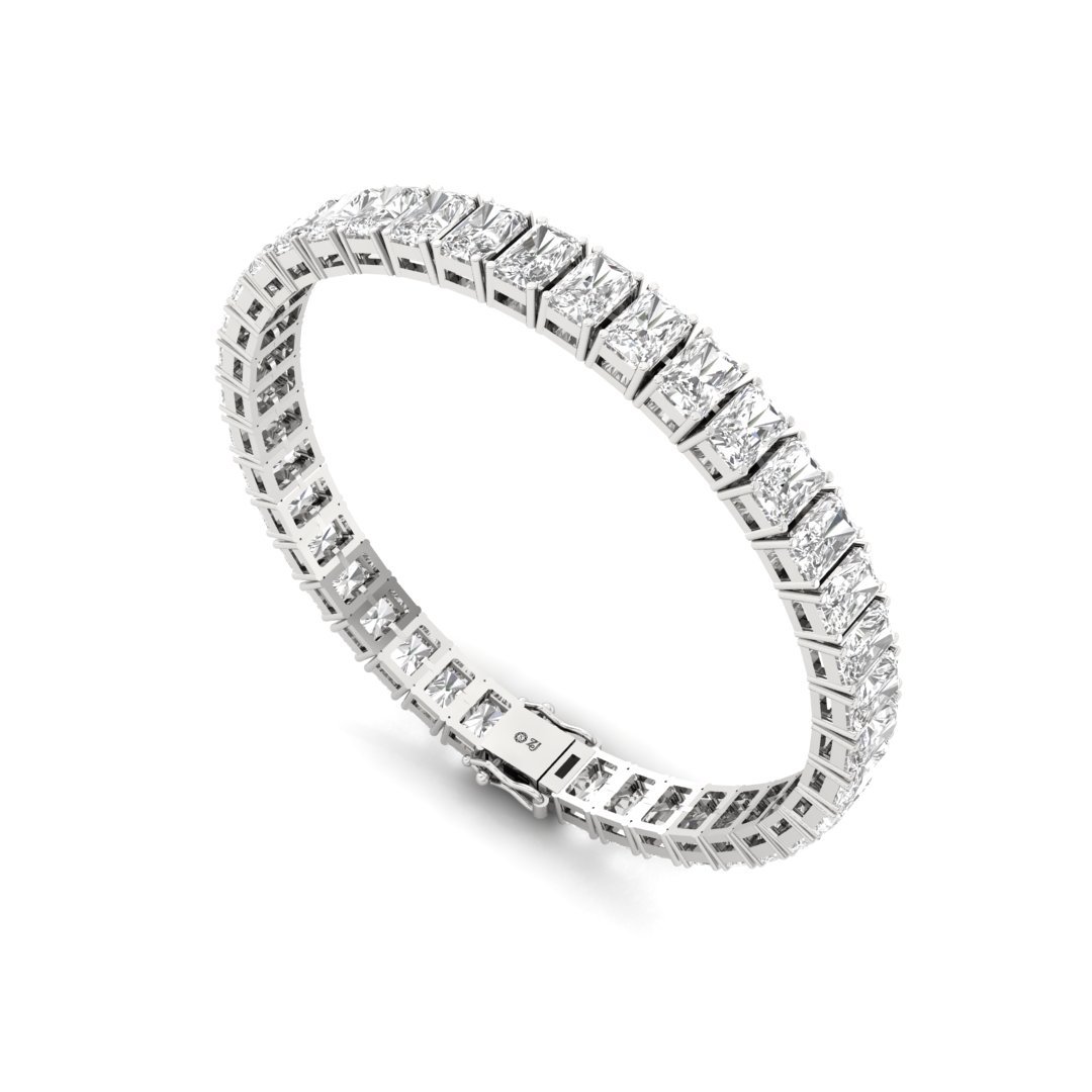 Radiant Cut Diamond Tennis Bracelet | Lab Grown Diamond | Luxury Bracelet | 925 Silver | 10K | 14K | 18K - View 4