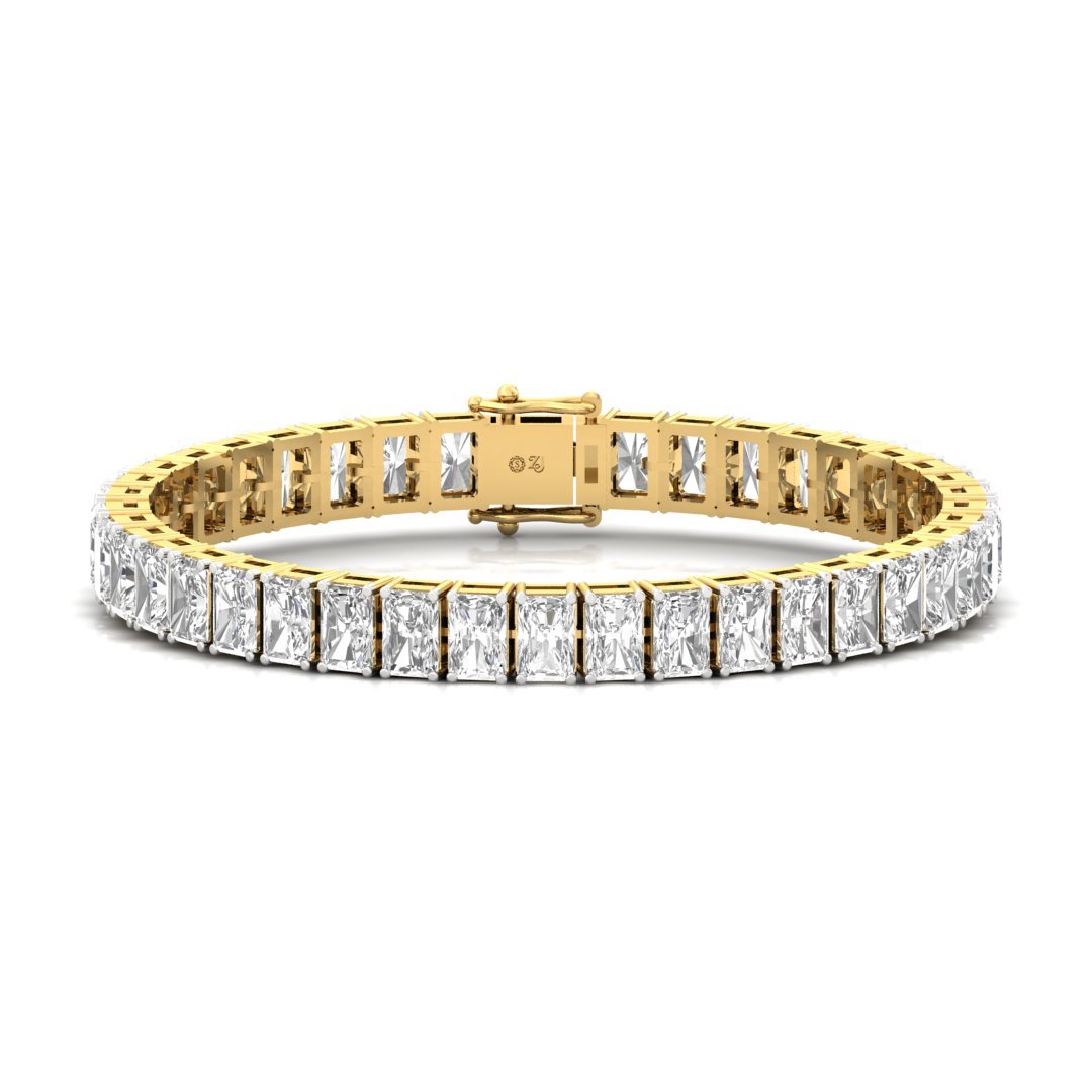 Radiant Cut Diamond Tennis Bracelet | Lab Grown Diamond | Luxury Bracelet | 925 Silver | 10K | 14K | 18K - Gold Main View