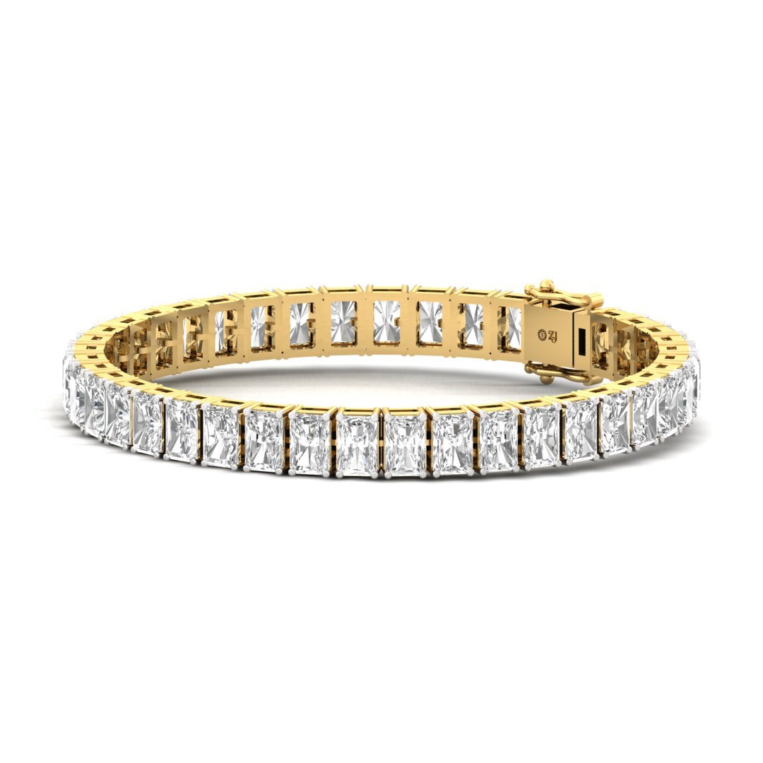 Radiant Cut Diamond Tennis Bracelet | Lab Grown Diamond | Luxury Bracelet | 925 Silver | 10K | 14K | 18K - View 3