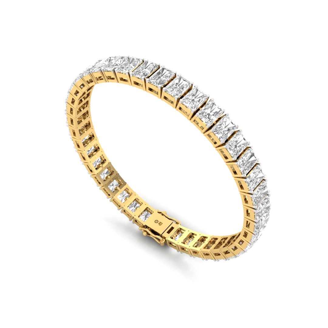 Radiant Cut Diamond Tennis Bracelet | Lab Grown Diamond | Luxury Bracelet | 925 Silver | 10K | 14K | 18K - View 4