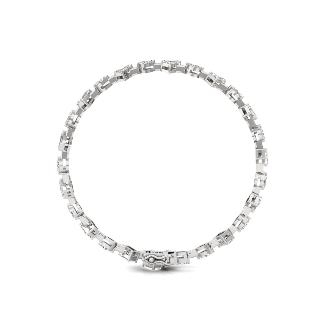 Emerald & Marquise Diamond Bracelet | Lab Grown CVD Diamond | 7 Inch | 925 Silver | 10K | 14K | 18K Gold - View 4