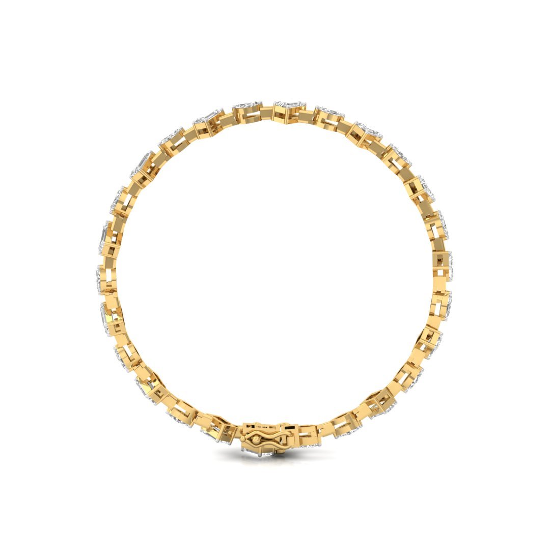 Emerald & Marquise Diamond Bracelet | Lab Grown CVD Diamond | 7 Inch | 925 Silver | 10K | 14K | 18K Gold - View 4