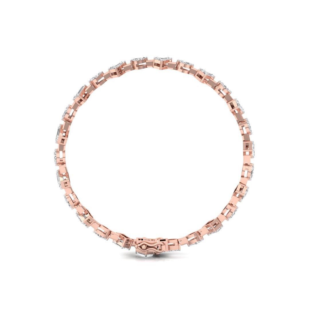 Emerald & Marquise Diamond Bracelet | Lab Grown CVD Diamond | 7 Inch | 925 Silver | 10K | 14K | 18K Gold - View 4