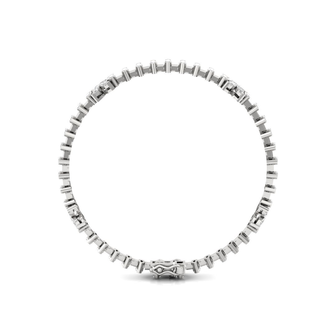 Marquise Cut Diamond Flower Bracelet | Lab Grown CVD Diamonds | 7 Inch | 925 Silver | 10K | 14K | 18K Gold - View 4