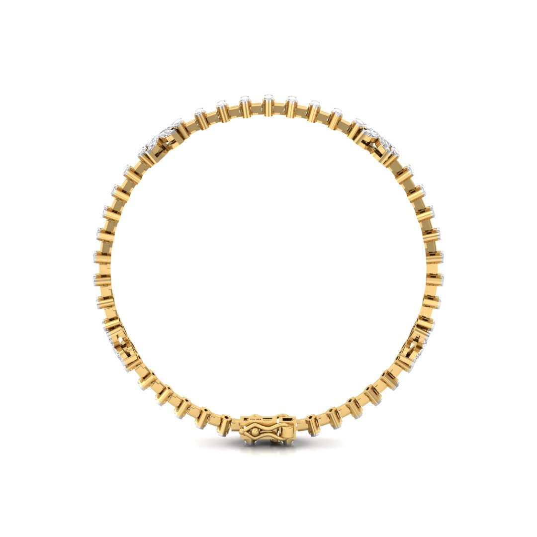 Marquise Cut Diamond Flower Bracelet | Lab Grown CVD Diamonds | 7 Inch | 925 Silver | 10K | 14K | 18K Gold - View 4