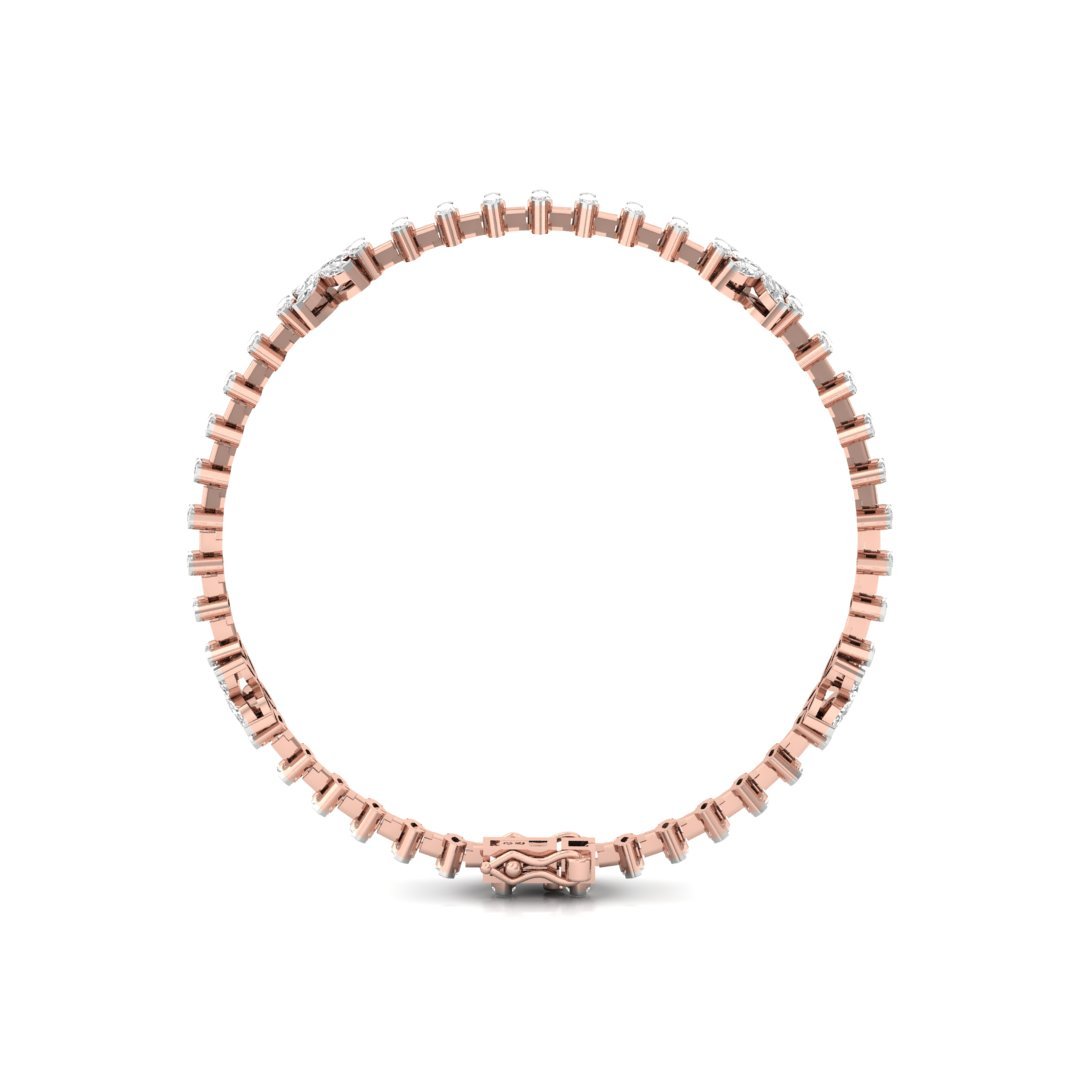 Marquise Cut Diamond Flower Bracelet | Lab Grown CVD Diamonds | 7 Inch | 925 Silver | 10K | 14K | 18K Gold - View 4