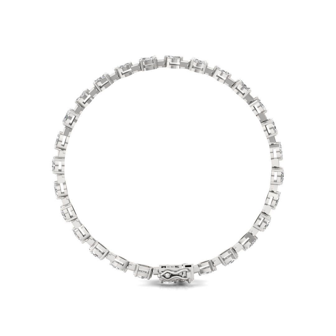 Oval & Marquise Diamond Bracelet | Lab Grown CVD Diamonds | 7 Inch | 925 Silver | 10K | 14K | 18K Gold - View 3
