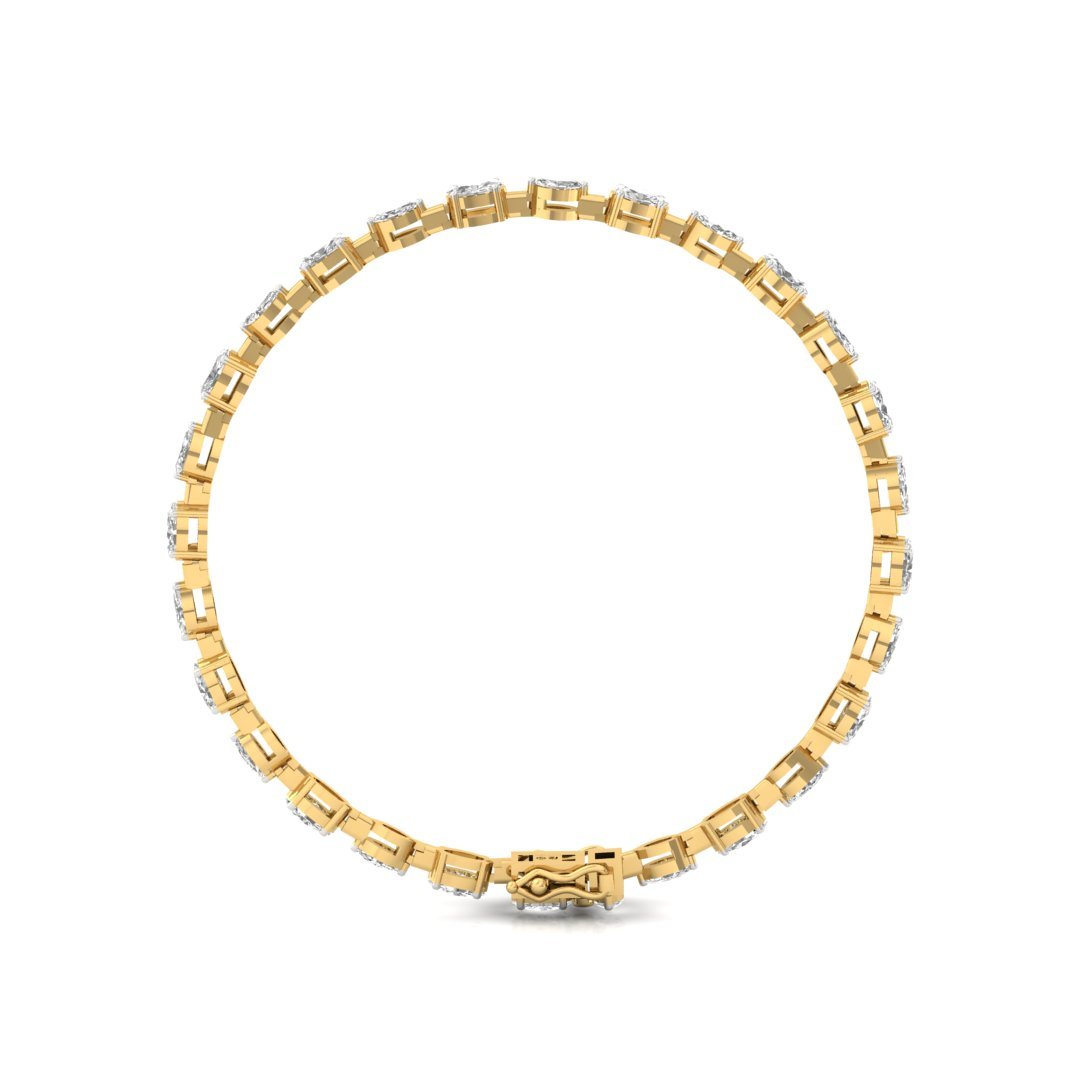 Oval & Marquise Diamond Bracelet | Lab Grown CVD Diamonds | 7 Inch | 925 Silver | 10K | 14K | 18K Gold - View 3